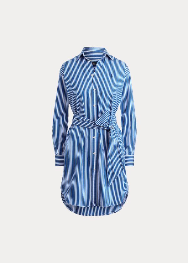 Women's Polo Ralph Lauren Striped Cotton Shirt Dress | 591847YIT